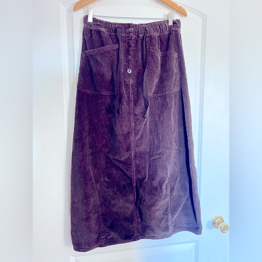 Poetry Brown Corduroy A Line Maxi Skirt